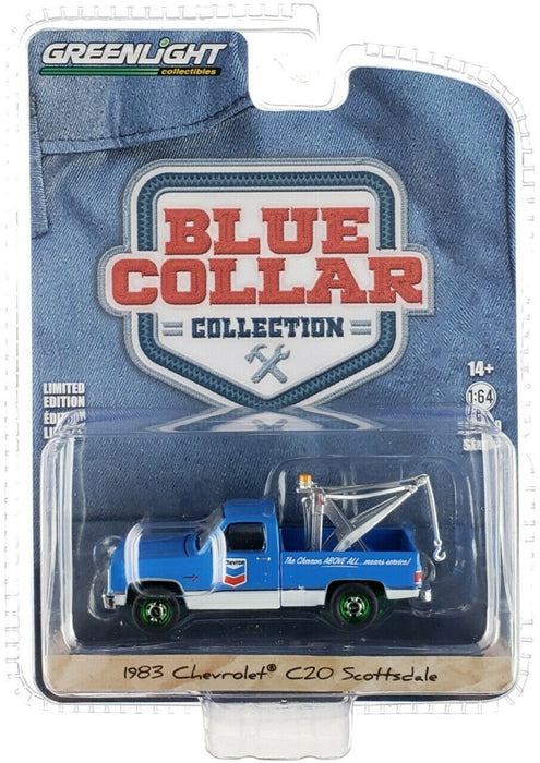 1983 Chevrolet C20 Chevron- Blue Collar séries 9 - Greenlight GREEN MACHINE1/64 - 35200 DGR