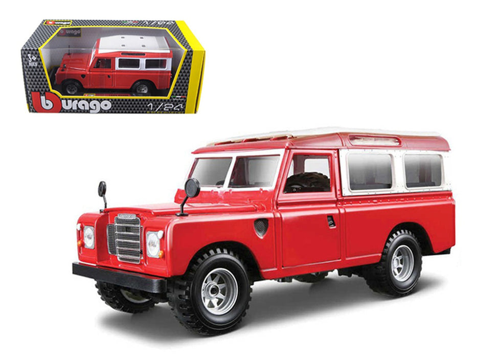 Old Land Rover  Red  - Bburago 1-24 - 22063 Passion Diecast 