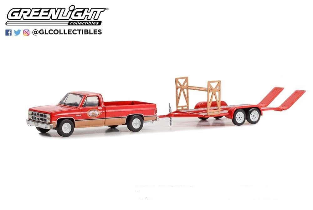 1982 GMC K-2500 Sierra Grande Wideside with Tandem Car Trailer - Hitch & Tow 25 1/64 Greenlight - 32250 B