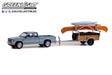 1988 GMC S-15 Sierra with Cane Trailer, Canoe Rack, Canoe, and Kayak - Hitch & Tow 25 1/64 Greenlight - 32250 C