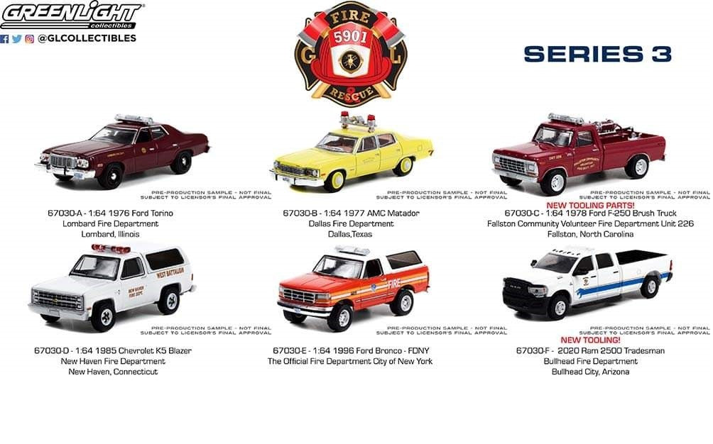 Fire & Rescue Series 3 Assortment - 1/64 Greenlight - 67030 - Passion Diecast