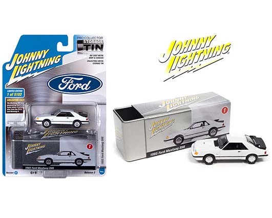1985 Ford Mustang SVO White - Johnny Lightning 1:64 - JLCP7376 B - Passion  Diecast 