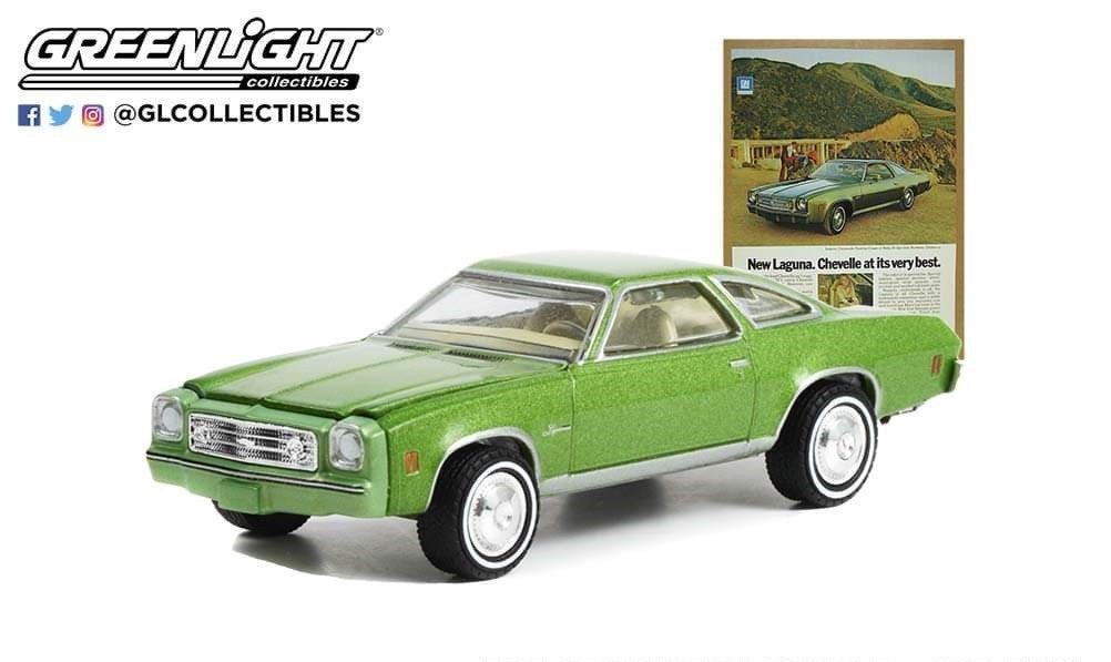 1973 Chevrolet Chevelle Laguna Colonnade Hardtop Coupe - Vintage Ad Cars Series 7 - 1/64 Greenlight - 39100 E Passion Diecast 