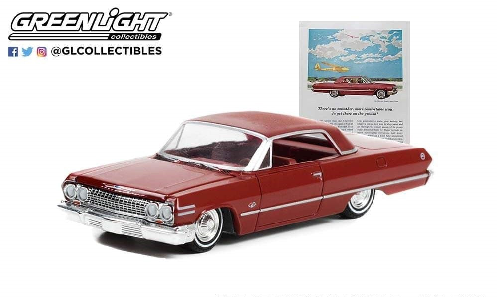 1963 Chevrolet Impala Sport Coupe - Vintage Ad Cars Series 7 - 1/64 Greenlight - 39100 A