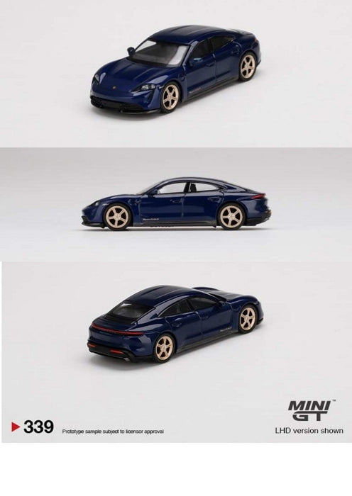 Mini GT - 1:64 - Porsche Taycan Turbo S Gentian Blue Metallic - Mijo Exclusives USA - MGT00339 Passion Diecast