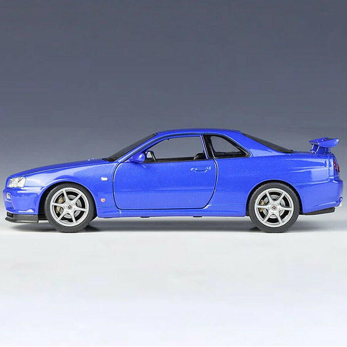 Nissan Skyline GT-R (R34) Blue Metallic - Welly 1/24 - 24108 MBL - Passion Diecast 