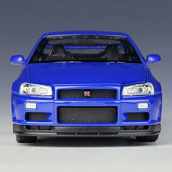 Nissan Skyline GT-R (R34) Blue Metallic - Welly 1/24 - 24108 MBL - Passion Diecast 