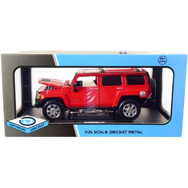 Hummer H3 - Red - Optimum Diecast - 1/24 - 724240 - Passion Diecast 