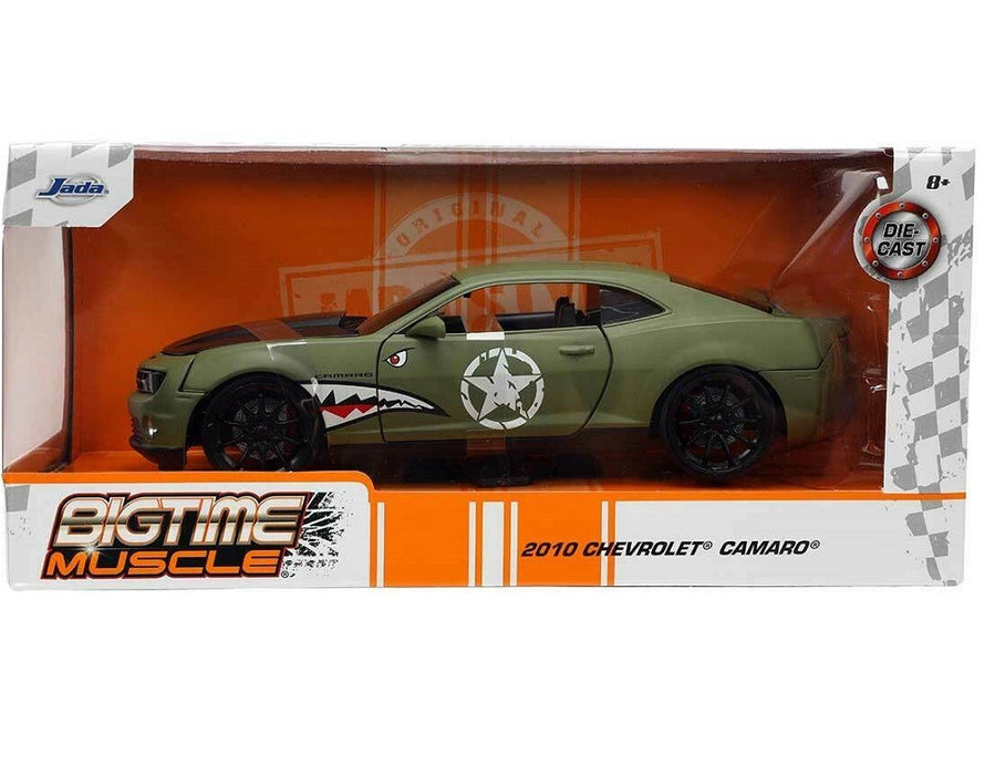 2010 Chevy Camaro SS khaki Green - Bigtime Muscle - Jada 1/24 - 33057 - Passion Diecast 