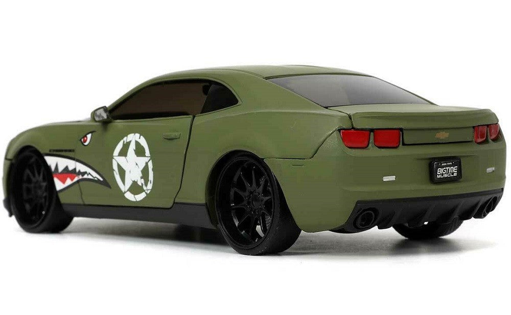 2010 Chevy Camaro SS khaki Green - Bigtime Muscle - Jada 1/24 - 33057 - Passion Diecast 