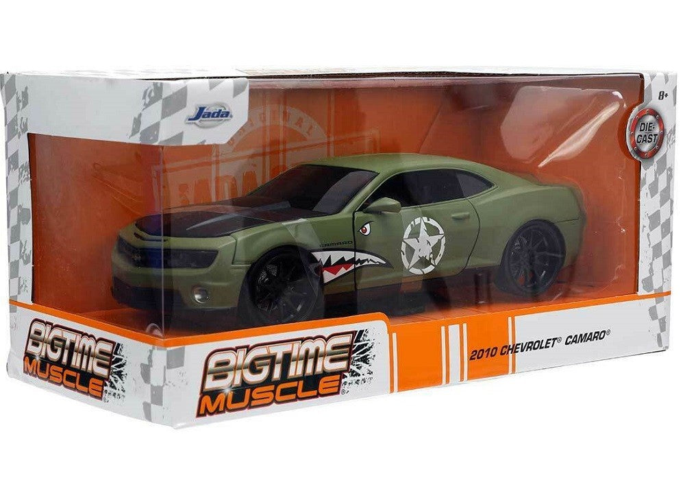 2010 Chevy Camaro SS khaki Green - Bigtime Muscle - Jada 1/24 - 33057 - Passion Diecast 
