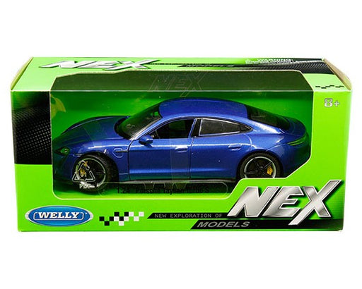 Porsche Taycan Turbo Blue - Welly 1/24 - 24107 MBL - Passion Diecast 