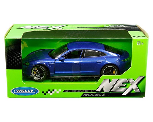 Porsche Taycan Turbo Blue - Welly 1/24 - 24107 MBL - Passion Diecast 