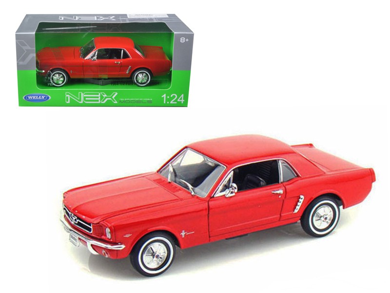 1964 1/2 Ford Mustang Coupe Hard Top Red  -  Welly 1/24 - 22451 RD  - Passion Diecast 