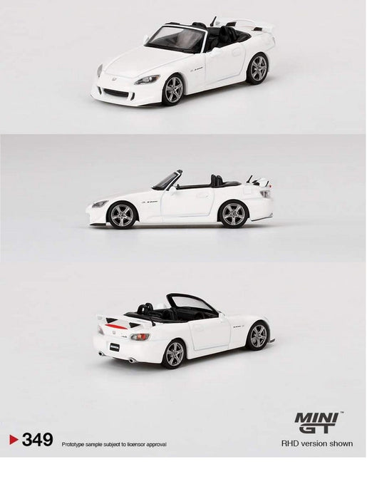 Mini GT - 1:64 - Honda S2000 (AP2) Type S Grand Prix White - Mijo Exclusives USA - MGT00349 Passion DIecast