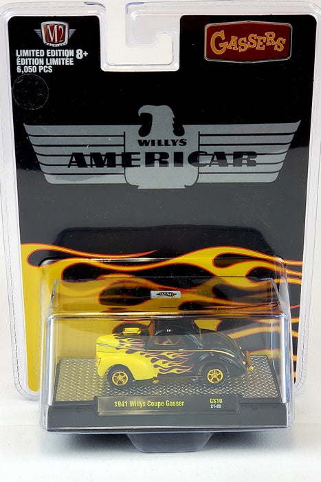 HE Gasser 1941 Willy's Gasser Black w/ Flames - CHASE CAR - M2 Machine Hobby Exclusive 1:64 - 31600-GS10GR