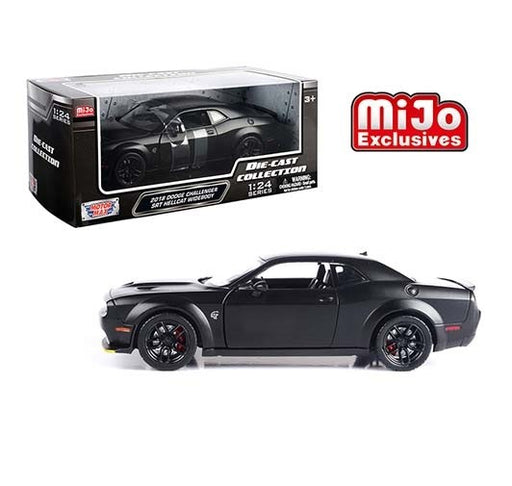 MiJo Exclusives 2018 Dodge Challenger SRT Hellcat (Matte Black) - Motormax 1-24 - 79350 MTBK - Passion Diecast 