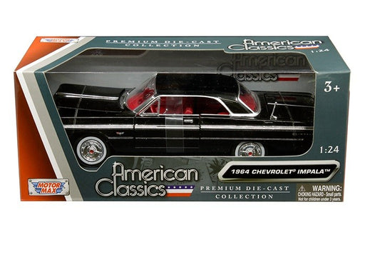 1964 Chevrolet Impala Hard Top Black - Motormax 1-24 - 73259 BK - Passion Diecast