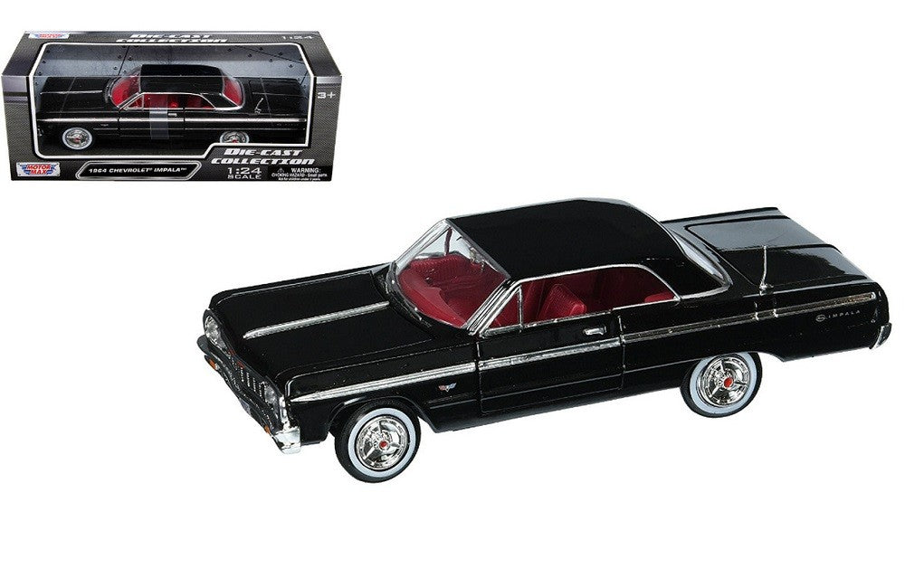 1964 Chevrolet Impala Hard Top Black - Motormax 1-24 - 73259 BK - Passion Diecast