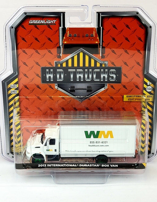 CHASE CAR 2013 Waste Management International Durastar Box Van - H.D. Trucks Series 21- Greenlight 1/64 - 33210 AGR
