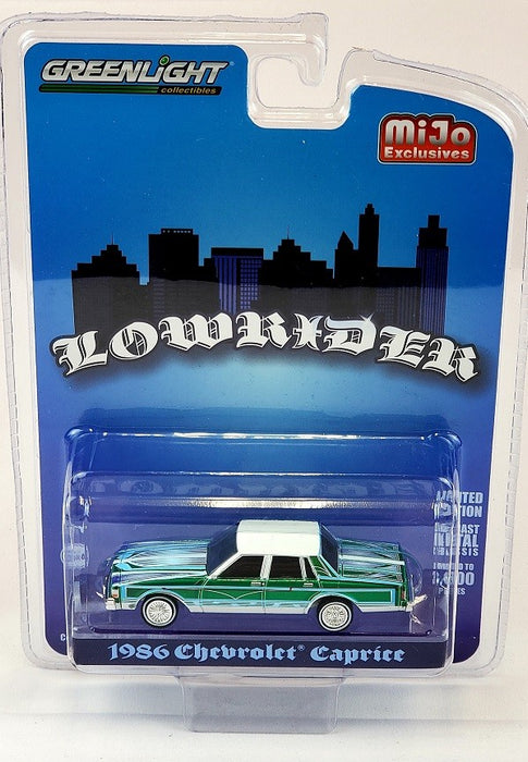 CHASE CAR 1986 Chevrolet Caprice Lowrider Blue - Mijo Exclusives - 1/64 Greenlight - 51389GR