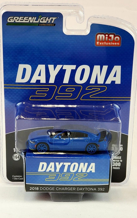 CHASE CAR 2018 Dodge Charger Daytona 392 Hemi Blue - Mijo Exclusive- Greenlight 1/64 - 51424GR
