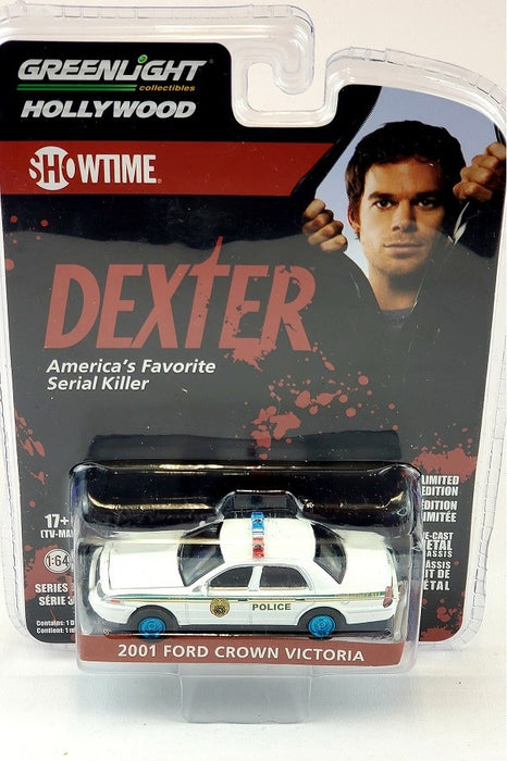 CHASE CAR 2001 Ford Crown Victoria Police - Miami Metro Police Department - Dexter - Hollywood 32 - 1/64 Greenlight - 44920 B