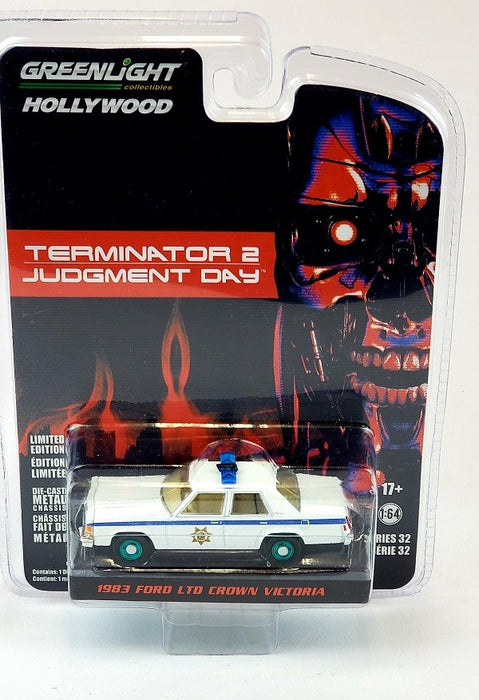 CHASE CAR 1983 Ford LTD Crown Victoria Police - Terminator 2: Judgment Day (1991) - Hollywood 32 - 1/64 Greenlight - 44920 DGR