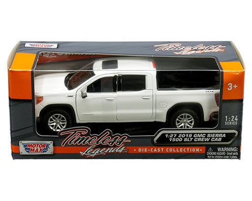 2019 GMC Sierra 1500 SLT Crew Cab Pickup Truck White - Motormax 1/24 - 79361 WH - Passion Diecast