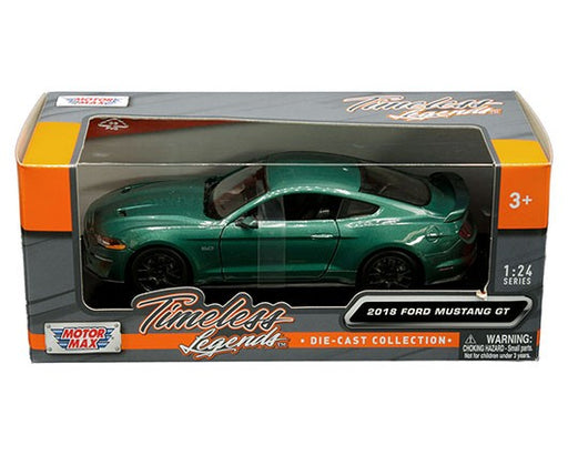 2018 Ford Mustang GT (Green Metallic)  - Motormax 1/24 - 79352 DKGRN - Passion Diecast