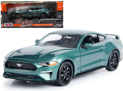 2018 Ford Mustang GT (Green Metallic)  - Motormax 1/24 - 79352 DKGRN - Passion Diecast