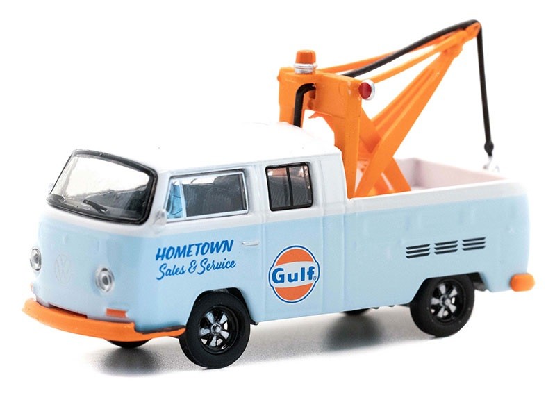 Gulf Oil Sales & Service - 1969 Volkswagen Cab Pickup Tow Hook - Blue Collar Collection Series 10 - 1/64 Greenlight - 35220 B