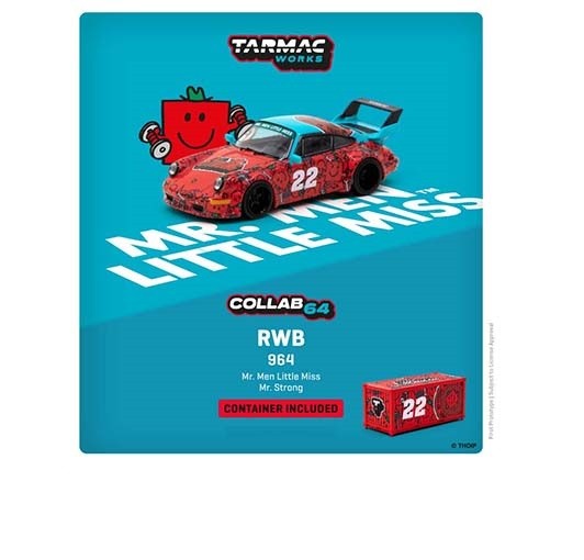 RWB 964 Mr. Men Little Miss Mr. Strong with Container - Tarmac Works - 1/64 - T64-037-MR - Passion Diecast 
