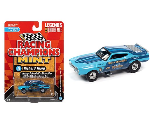 1973 Ford Mustang Blue Max FC ( Blue w/Race Graphics) - Racing Champions - 1/64 - RCSP018 -  Passion Diecast 