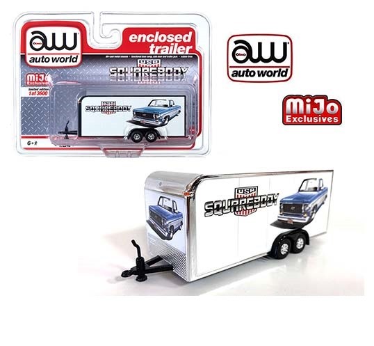 Mijo Exclusive Squarebody USA Enclosed Trailer Limited Edition 3,600 Pcs - Auto World 1/64 - CP7799 -  Passion Diecast 