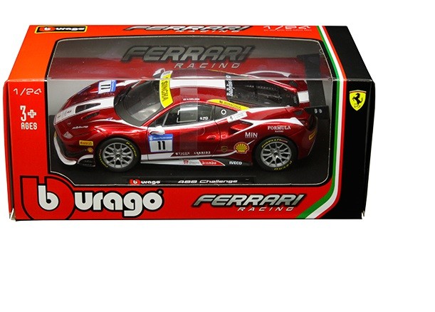 Ferrari Racing - 488 Challenge No.11 (candy red with white accents) - Bburago 1-24 - 26308