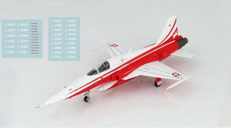 Northrop F-5E Tiger II - Swiss Air Force Patrouille Suisse, 2021 + decal - Hobby Master 1/72 HA3361