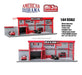 Mijo Exclusive - Garage Diorama with Auto World Advan Yokohama Stickers Included -  American Diorama 1-64 - AD-76530