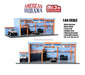 Mijo Exclusive - Garage Diorama with Auto World GULF Stickers Included -  American Diorama 1-64 - AD-76531