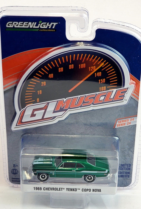 CHASE CAR 1969 Chevrolet Yenko COPO Nova in Tuxedo Black - Greenlight 1/64  13290 AGR