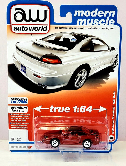 CHASE CAR 1992 Dodge Stealth T/T Twins Turbo White  - Auto World 1:64  - AWSP063 AGR