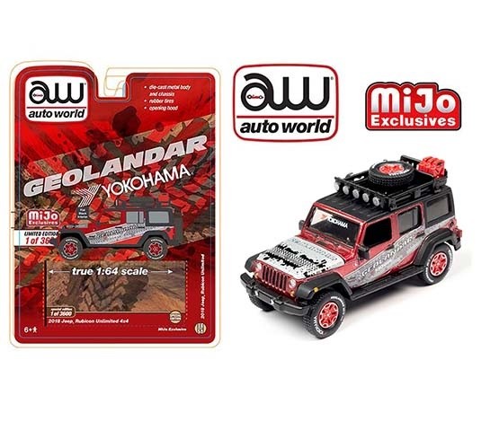 Mijo Exclusive - 2018 Jeep Rubicon Unlimited 4x4 Yokohama Geolandar - Limited 3,600 - Auto World 1:64 - CP7914 Passion Diecast 