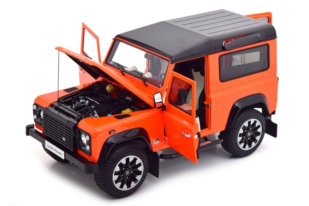 2018 Land Rover Defender 90 works V8 70th Edition - Orange - LCD model - 1/18 - 18007 OR - Passion Diecast