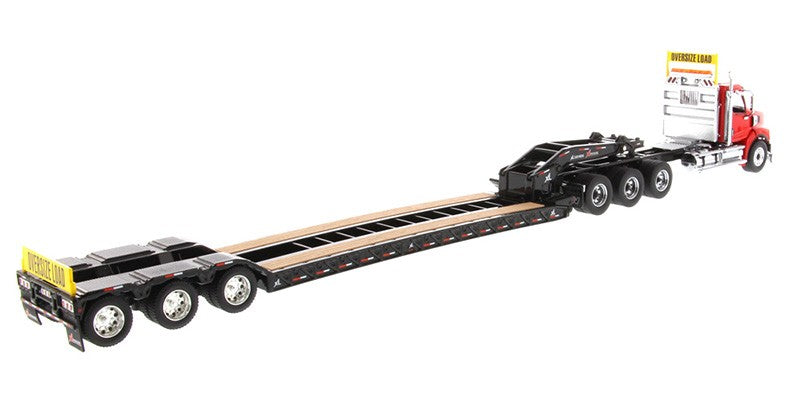 Western Star 49X SB Tridem Tractor in Red with XL 120 HDG Drop Deck Trailer - Diecast Master 1/50 - 71090