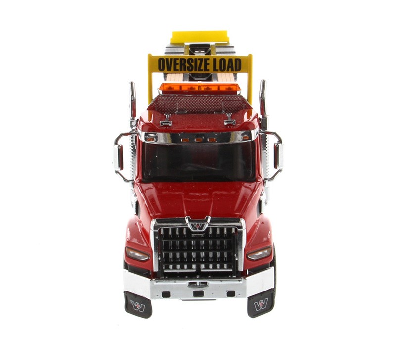 Western Star 49X SB Tridem Tractor in Red with XL 120 HDG Drop Deck Trailer - Diecast Master 1/50 - 71090