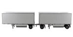 Wabash National 28' Double Pup Trailers in White - Trailer Only -  Diecast Master  1/50 - 91036- Passion Diecast