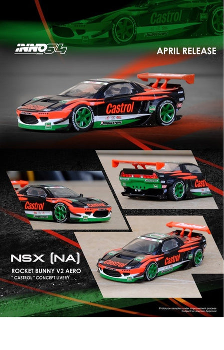 Honda NSX (NA1) ROCKET BUNNY V2 AERO "CASTROL" Concept  - INNO 64 - 1/64 - IN64-NSXP-CAS