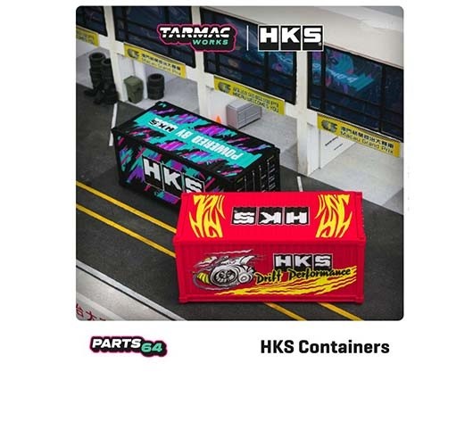 HKS Containers 2 Pack - Tarmac Works - Parts 64 & HKS - 1/64 - T64C-001-HKS Passion Diecast