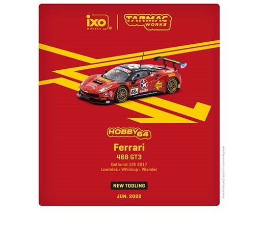 2019 Ferrari 488 GTE Bathurst 12 Hour No.88 2017 - Ixo & Tarmac Works - Hobby 64 - 1/64 - T64-072-17BH88 - Passion Diecast 