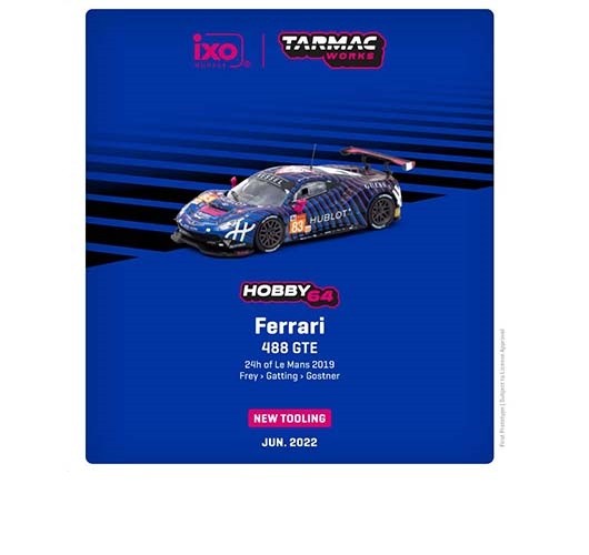 2019 Ferrari 488 GTE 24Hr Of Le Mans 2019 No.83 - Ixo & Tarmac Works - Hobby 64 - 1/64 - T64-071-19LM83 - Passion Diecast 